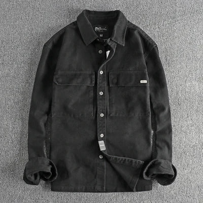 Camisa de Manga Larga Cargo Retro Gruesa