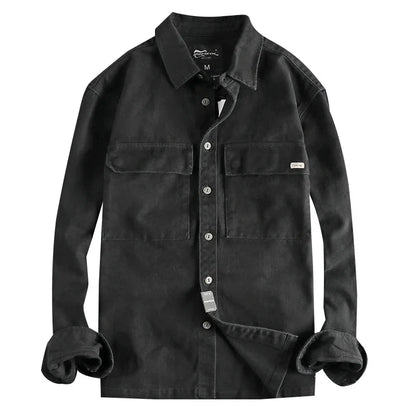 Camisa de Manga Larga Cargo Retro Gruesa