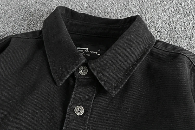 Camisa de Manga Larga Cargo Retro Gruesa
