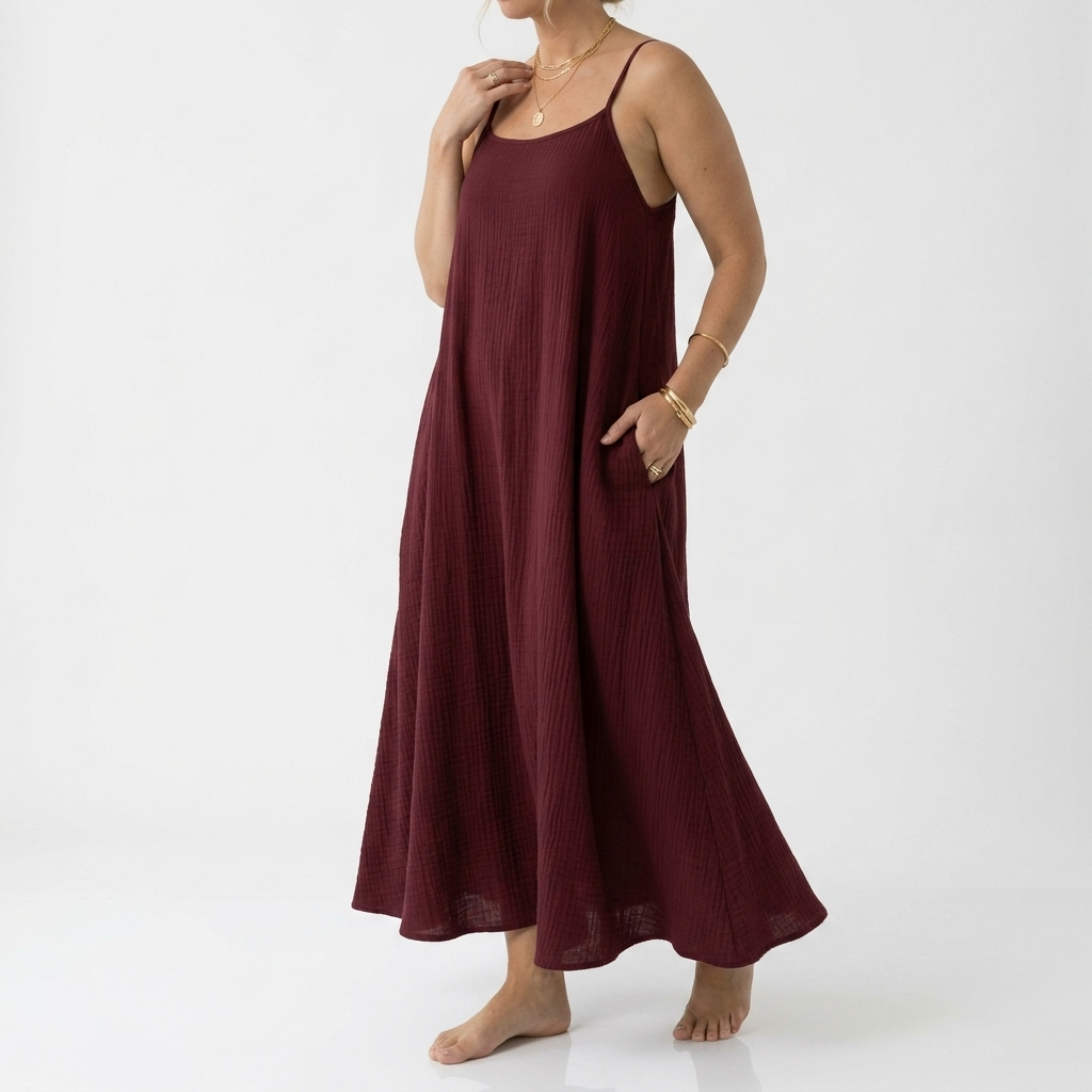 Dorsale™ — Vestido Maxi Espalda Descubierta Tirantes con Lazo