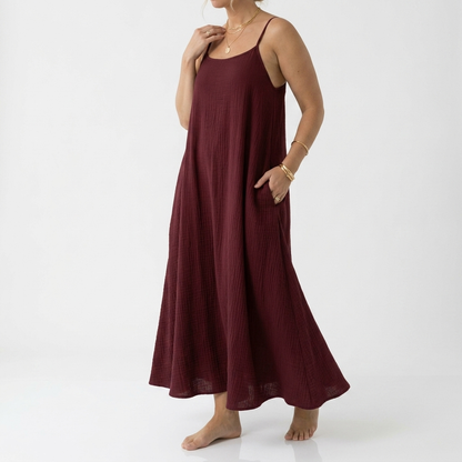 Dorsale™ — Vestido Maxi Espalda Descubierta Tirantes con Lazo