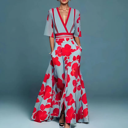 Vestido fluido elegante con escote en V