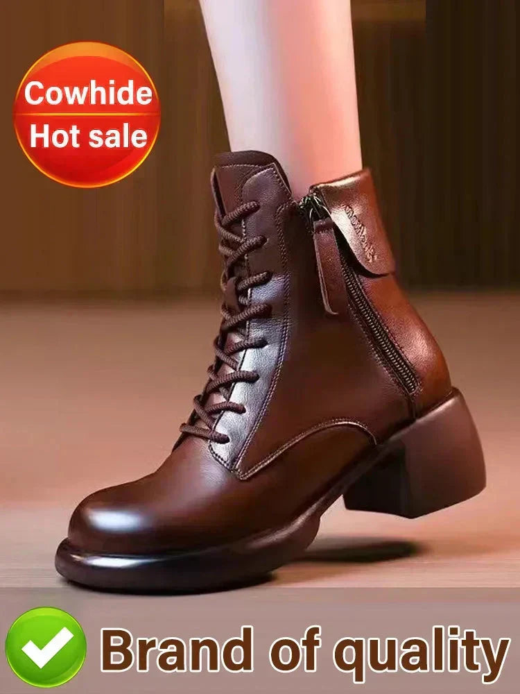 Botines Mujer Estilo Vintage - Elegantes, Cómodos y de Piel Suave