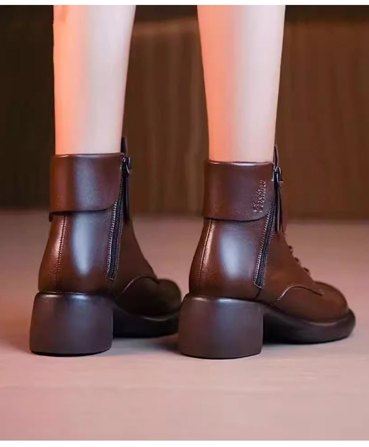 Botines Mujer Estilo Vintage - Elegantes, Cómodos y de Piel Suave