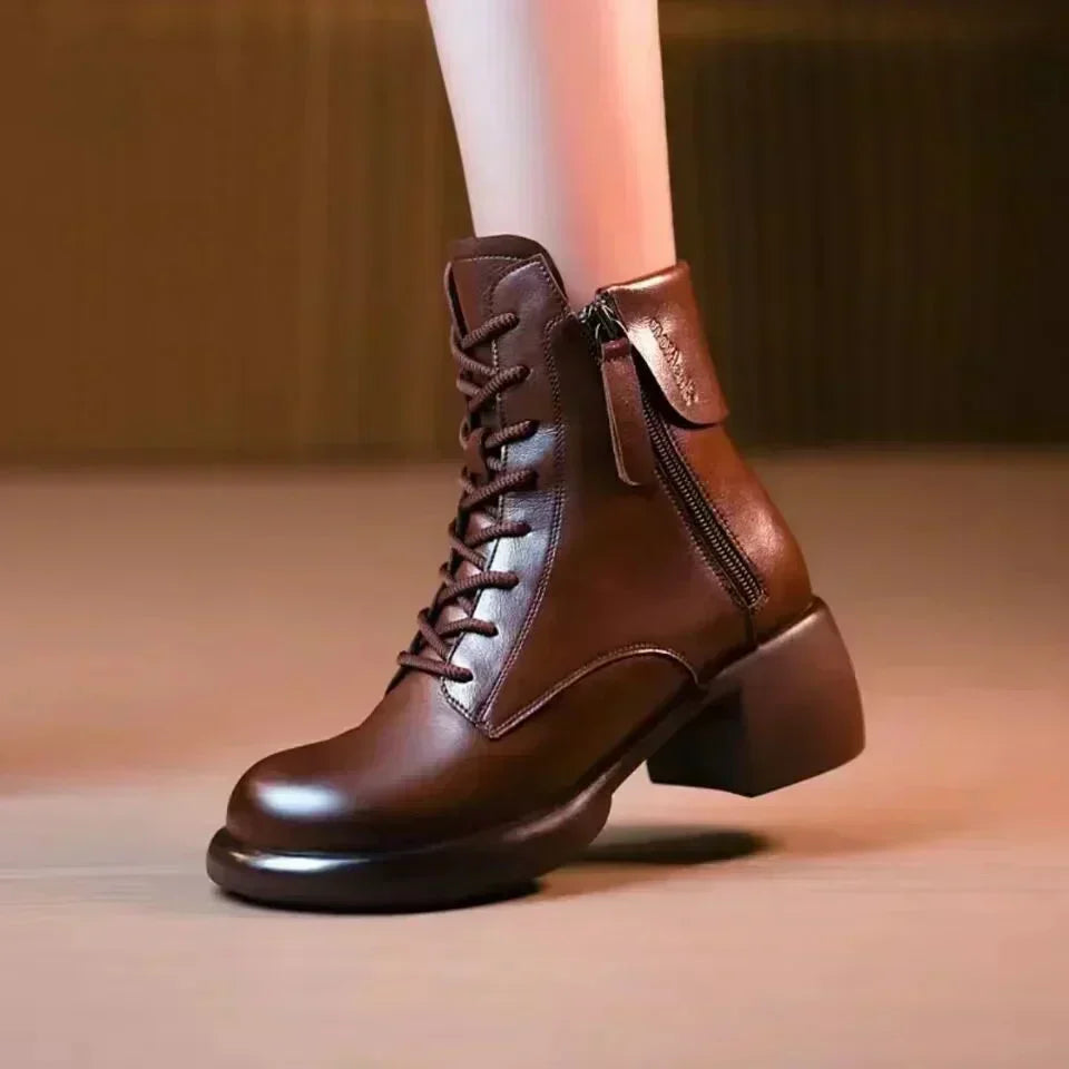 Botines Mujer Estilo Vintage - Elegantes, Cómodos y de Piel Suave