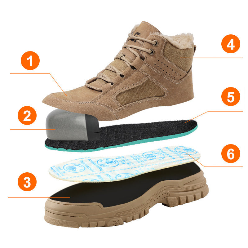 Botas de Seguridad de Invierno para Hombre - Puntera de Acero y Antideslizantes