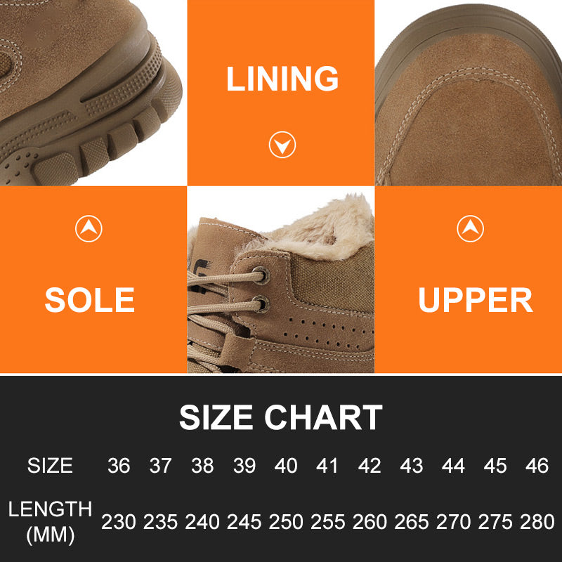 Botas de Seguridad de Invierno para Hombre - Puntera de Acero y Antideslizantes