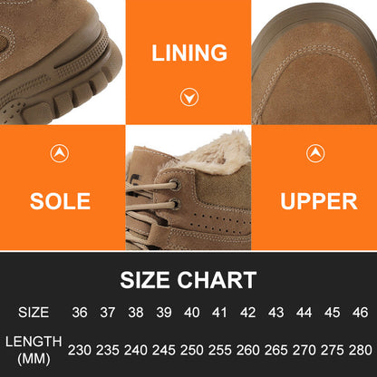 Botas de Seguridad de Invierno para Hombre - Puntera de Acero y Antideslizantes