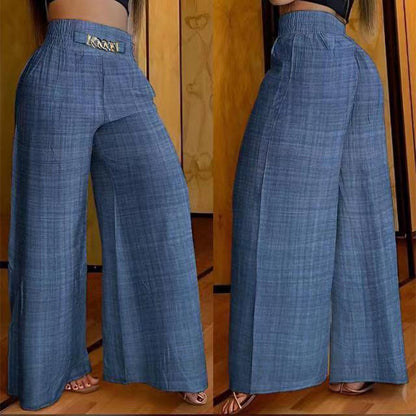 Évelyne™ | Pantalón Ancho Talle Alto Escultor
