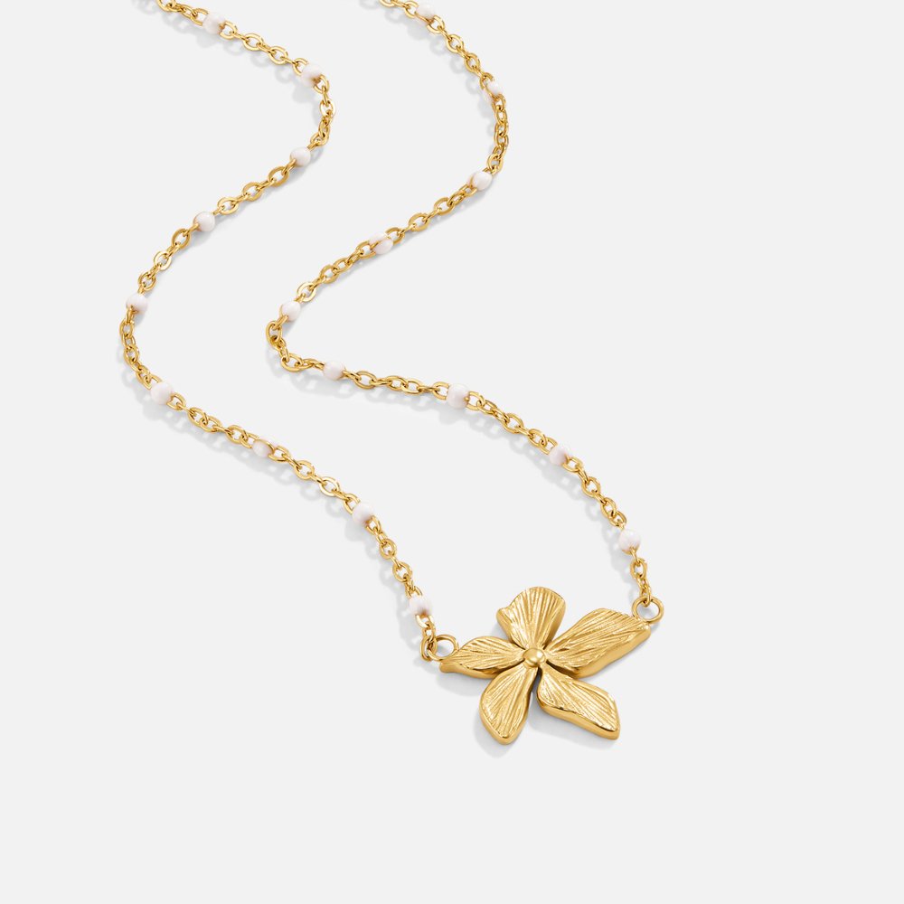 Collar Elegante con Flor Dorada