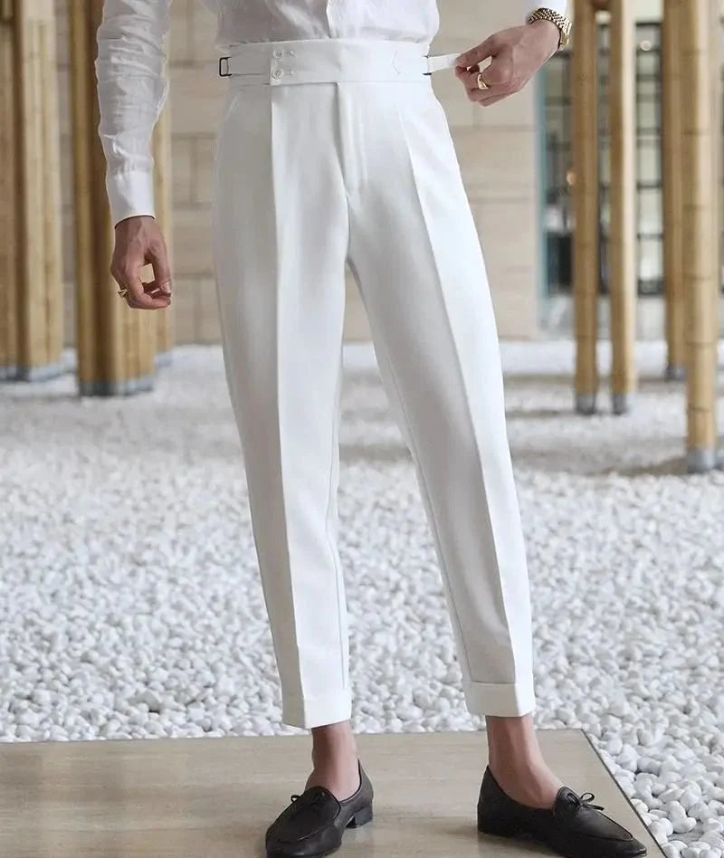 Pantalones de Negocios Rectos de Tiro Alto