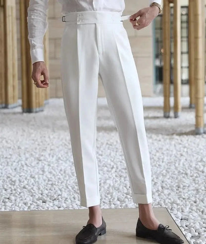 Pantalones de Negocios Rectos de Tiro Alto