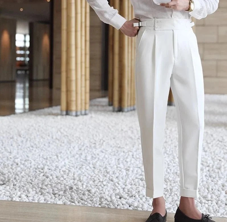 Pantalones de Negocios Rectos de Tiro Alto