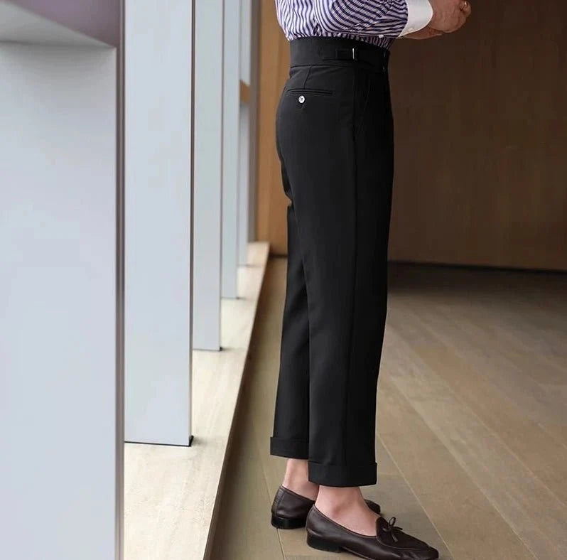 Pantalones de Negocios Rectos de Tiro Alto