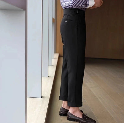 Pantalones de Negocios Rectos de Tiro Alto