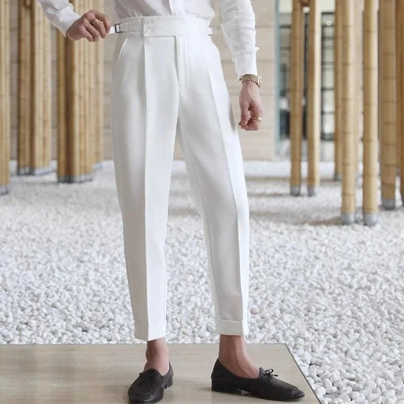 Pantalones de Negocios Rectos de Tiro Alto