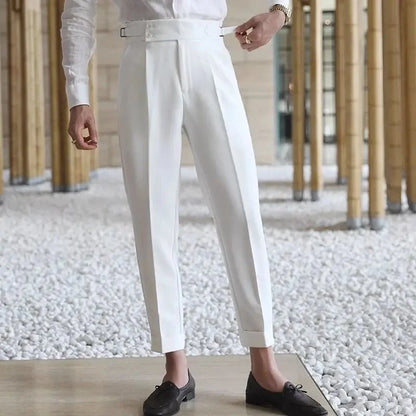 Pantalones de Negocios Rectos de Tiro Alto