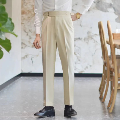 Pantalones de Negocios Rectos de Tiro Alto