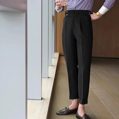 Pantalones de Negocios Rectos de Tiro Alto