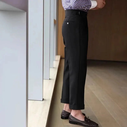Pantalones de Negocios Rectos de Tiro Alto