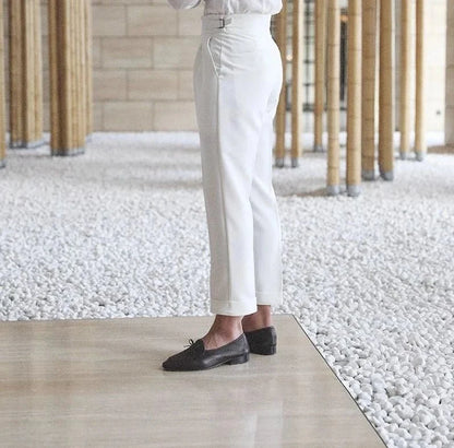 Pantalones de Negocios Rectos de Tiro Alto