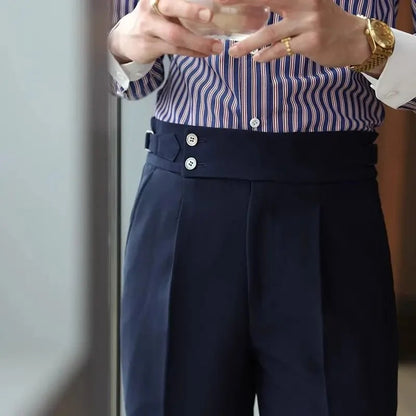 Pantalones de Negocios Rectos de Tiro Alto