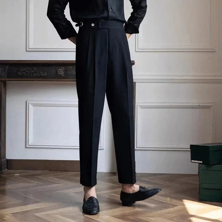 Pantalones de Traje Elegantes Corte Recto