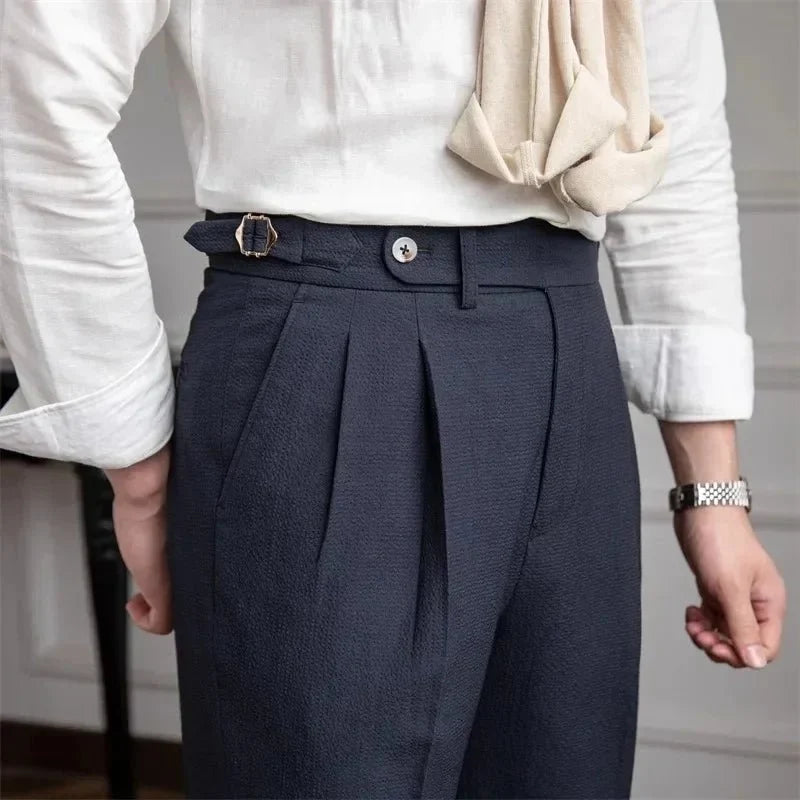 Pantalones de Traje Elegantes Corte Recto