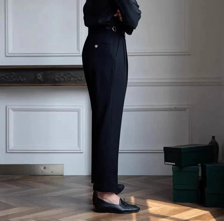 Pantalones de Traje Elegantes Corte Recto