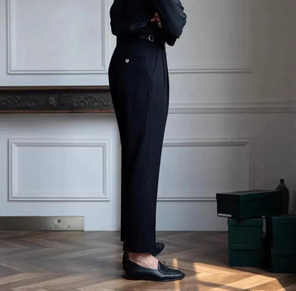 Pantalones de Traje Elegantes Corte Recto