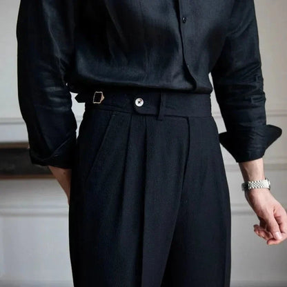 Pantalones de Traje Elegantes Corte Recto