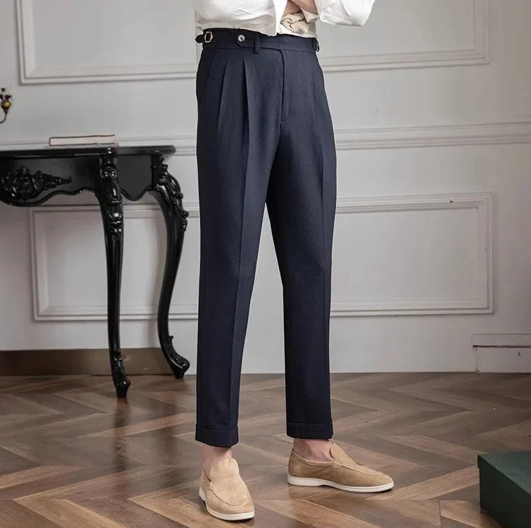 Pantalones de Traje Elegantes Corte Recto