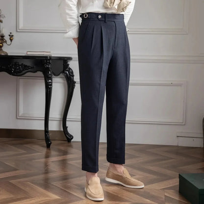 Pantalones de Traje Elegantes Corte Recto