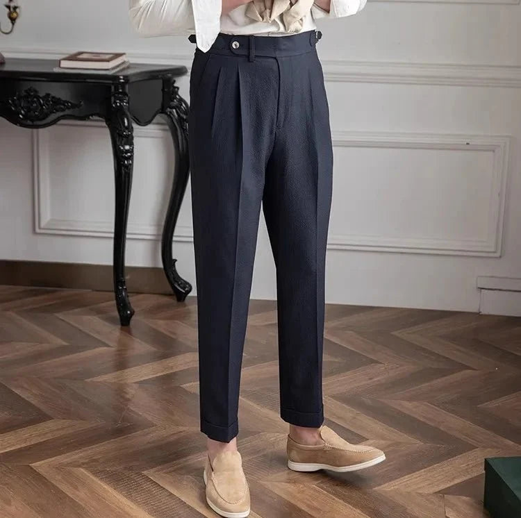 Pantalones de Traje Elegantes Corte Recto