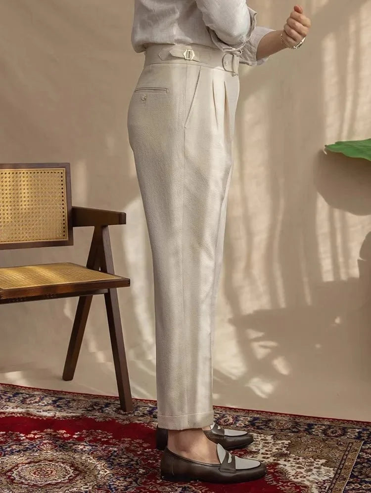 Pantalones de Traje Elegantes Corte Recto