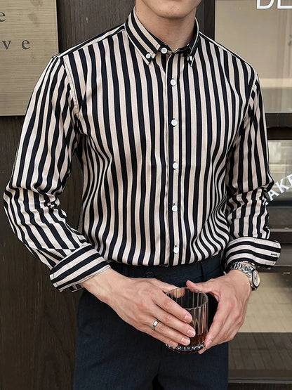 Camisa de Negocios Elegante a Rayas
