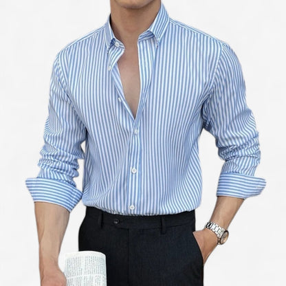 Camisa de Negocios Elegante a Rayas