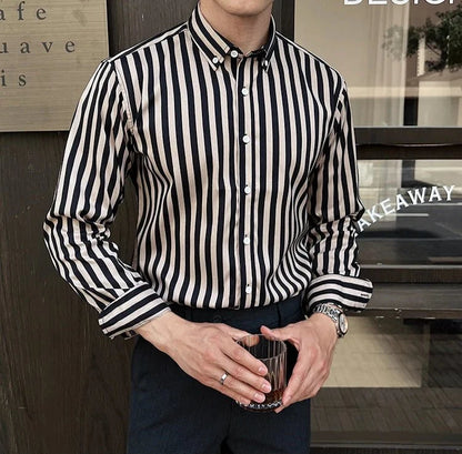 Camisa de Negocios Elegante a Rayas