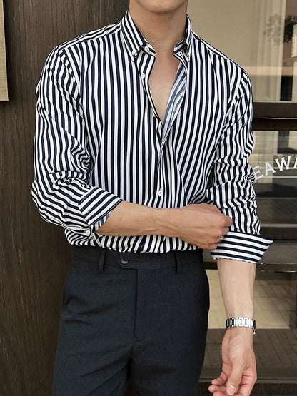 Camisa de Negocios Elegante a Rayas
