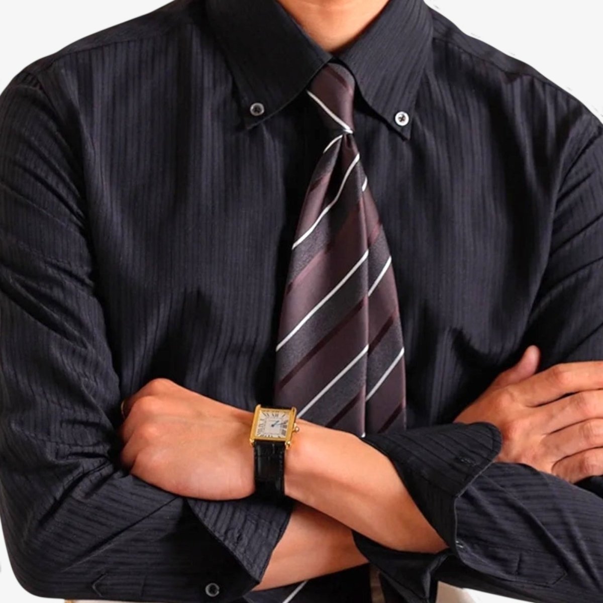 Camisa de Vestir de Algodón a Rayas