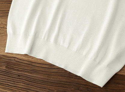 Camiseta Retro de Punto de Manga Corta de Verano