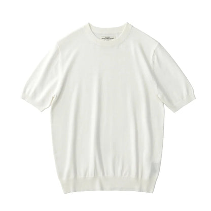 Camiseta Retro de Punto de Manga Corta de Verano