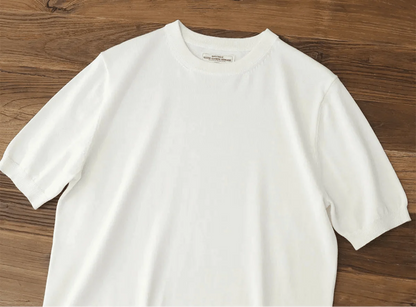 Camiseta Retro de Punto de Manga Corta de Verano