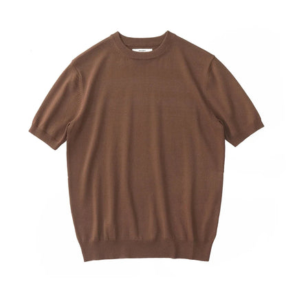 Camiseta Retro de Punto de Manga Corta de Verano