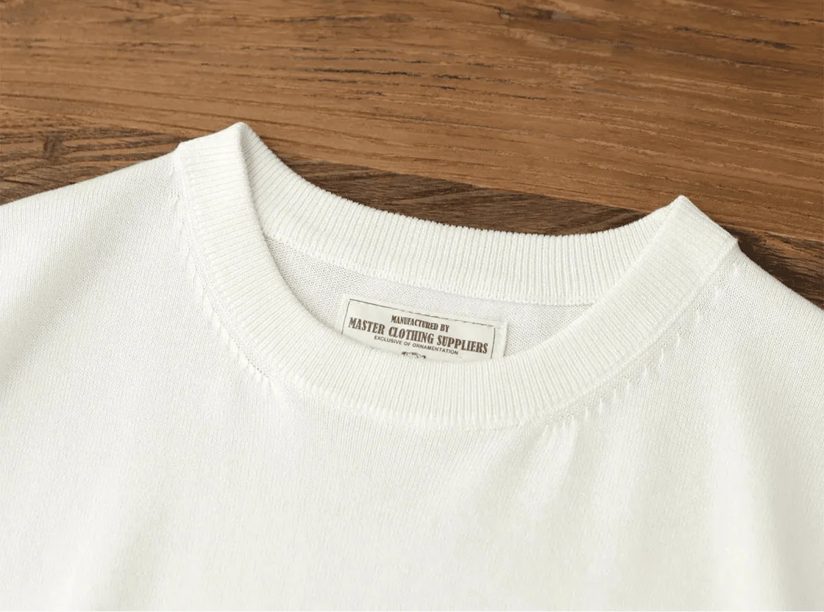 Camiseta Retro de Punto de Manga Corta de Verano