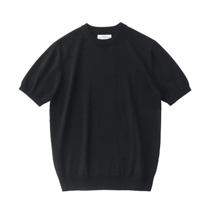 Camiseta Retro de Punto de Manga Corta de Verano