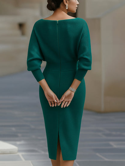 Clarisse | Vestido Midi Drapeado Elegante e Intemporal