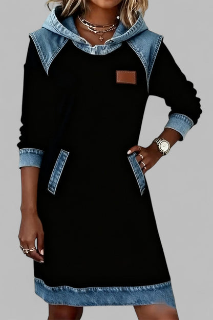 Vestido casual elegante para otoño con capucha