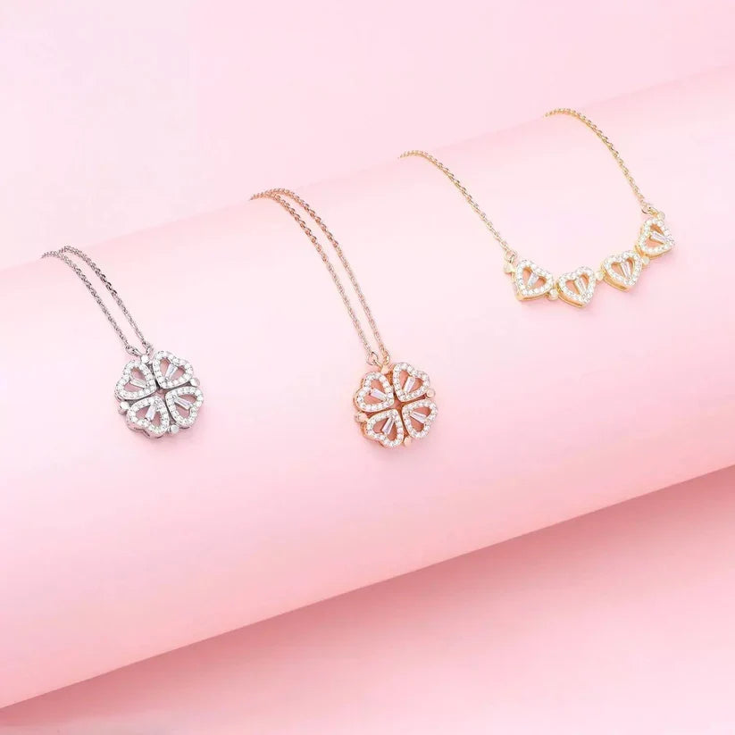 Trèflette™ — Collar Colgante Trébol Cristales Estuche Regalo